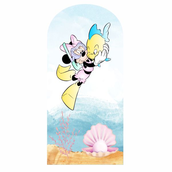 Painel  2 x1 m Portal Minnie fundo Mar